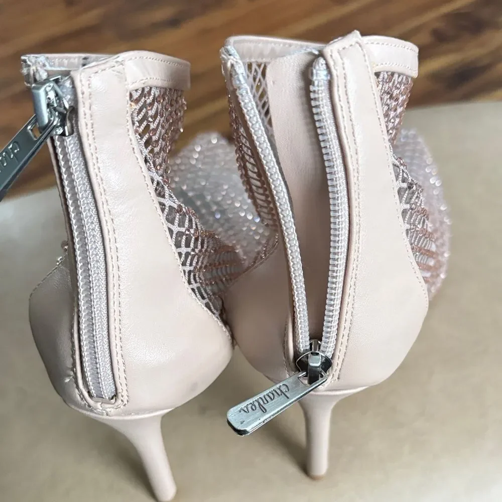 Charles David Mesh Heels - Pink and Silver